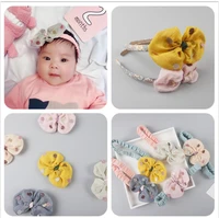 2019 fashion lovely newborn girlssequin fabric headband hemp band bow hair bands elastic infant children hair accessories fd24