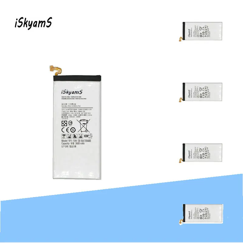 ISkyamS 5 шт. 2600 мАч EB BA700ABE сменный литий ионный аккумулятор для Samsung Galaxy A7 2015 A700 A700FD A700S
