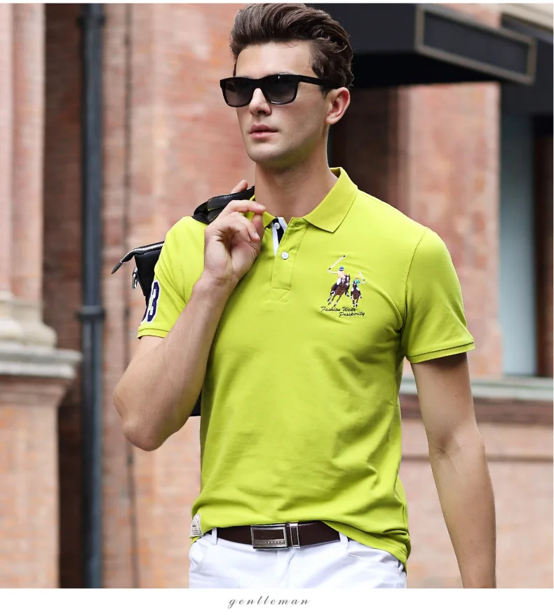 Мужская рубашка поло марки Camisa Polo рубашка Мужская дышащая хлопок Повседневная рубашка поло с коротким рукавом мужские поло Homme