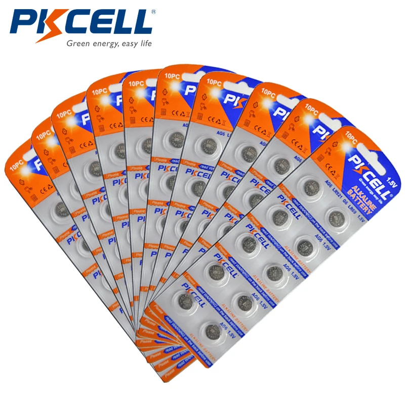 100 шт./10 карт 1 5 V 371 Батарея SR69 SR920W SR920SW AG6 L921 605 V370 V371 SR921 Akaline кнопочная ячейка часы