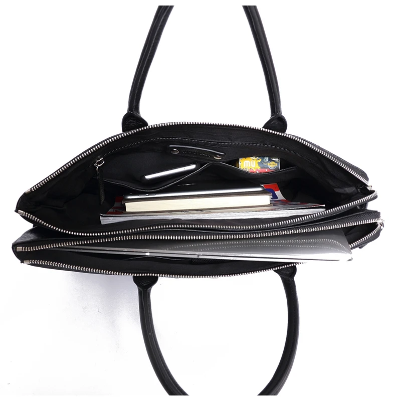 

WOONAM Men Briefcase High-end Luxury Men Bag Top Grain Genuine Calf Leather Notebook Case Bag Men Top Handle Shoulder Bag BG1018