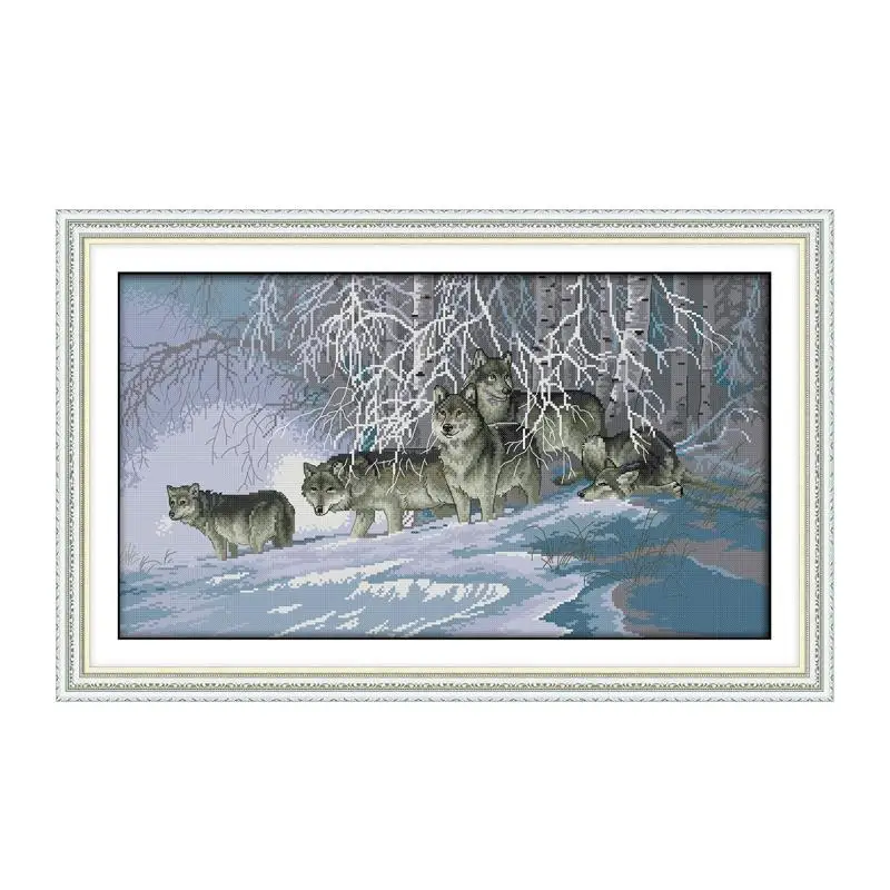 Картина Joy SundayIce и snow 11CT 14CT Набор для вышивки крестиком вышивка из лески зимней