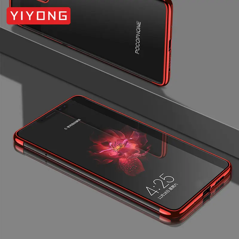 PocoPhone F1 прозрачный чехол YIYONG роскошный ТПУ Тонкий для Xiaomi силиконовый мягкий Xiami