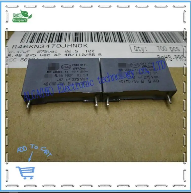 Защитная мембрана R46 X2 MKP 0 47 мкФ шлагбаум nf 474/275 470 vac P = 22 5 мм|0.47 uf|470 nfmkp x2 |