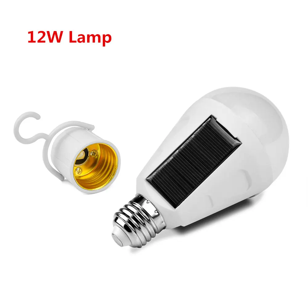 12W Solar Lamp E27 7 Вт 12 Вт 220 В 110 В лампочка со светодиодным датчиком светодиодный умный заряд аварийная лампа портативный уличный солнечный светильник перезаряжаемый походный палаточный светильник - Испускаемый цвет: 12W Solar Lamp