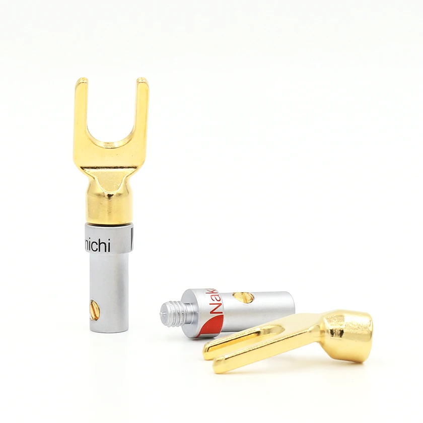 Бесплатная доставка 8 шт. вилка Лопатка для динамика Nakamichi позолоченная банан