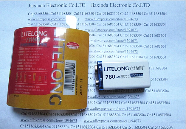 Litelong 9 В 780 мАч 9v780mah 6f22 аккумуляторная литиевая батарея мультиметр беспроводной
