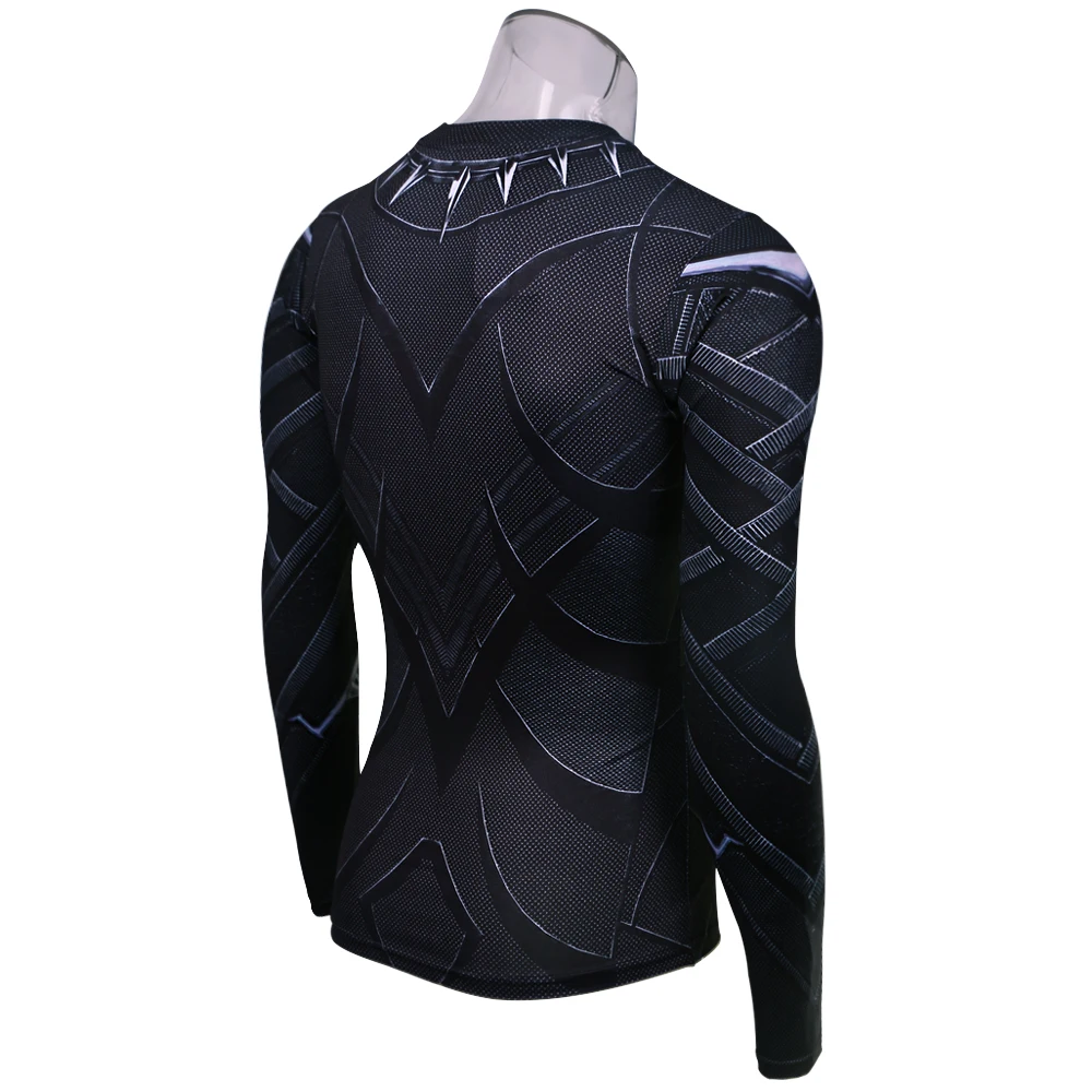 Black Panther 3D Printed T-shirts Captain America Civil War Tee Long Sleeve Cosplay Halloween Costumes Compression Tops Male For |