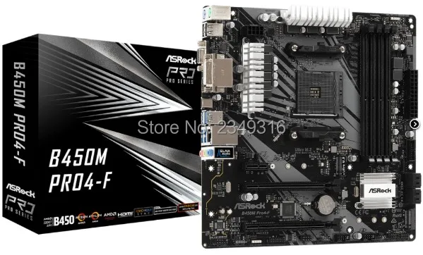 NEW For ASRock B450M Pro4-F Original Desktop Motherboard B450 Socket AM4 DDR4 SATA3 USB3.0 M.2 | Компьютеры и офис