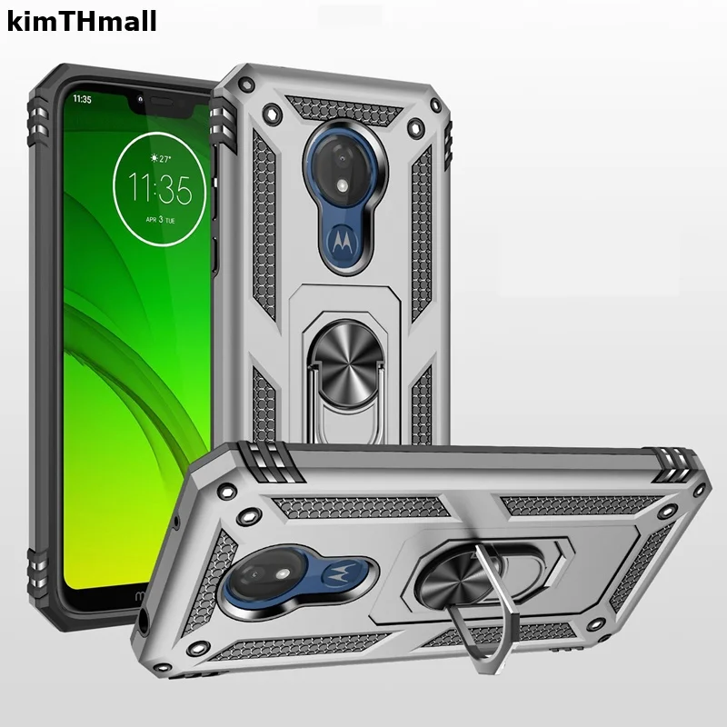 Чехол для Motorola Moto G7 Plus Power Play G8 G6 E5 E6 Z4 One Pro макро экшн чехол с кольцом пальцев и