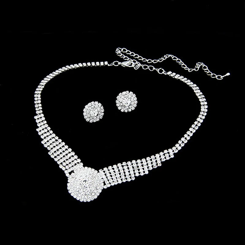 2015 Crystal Bridal statement necklace earings and necklaces sets Accessories fine jewelry set 00518 | Украшения и аксессуары
