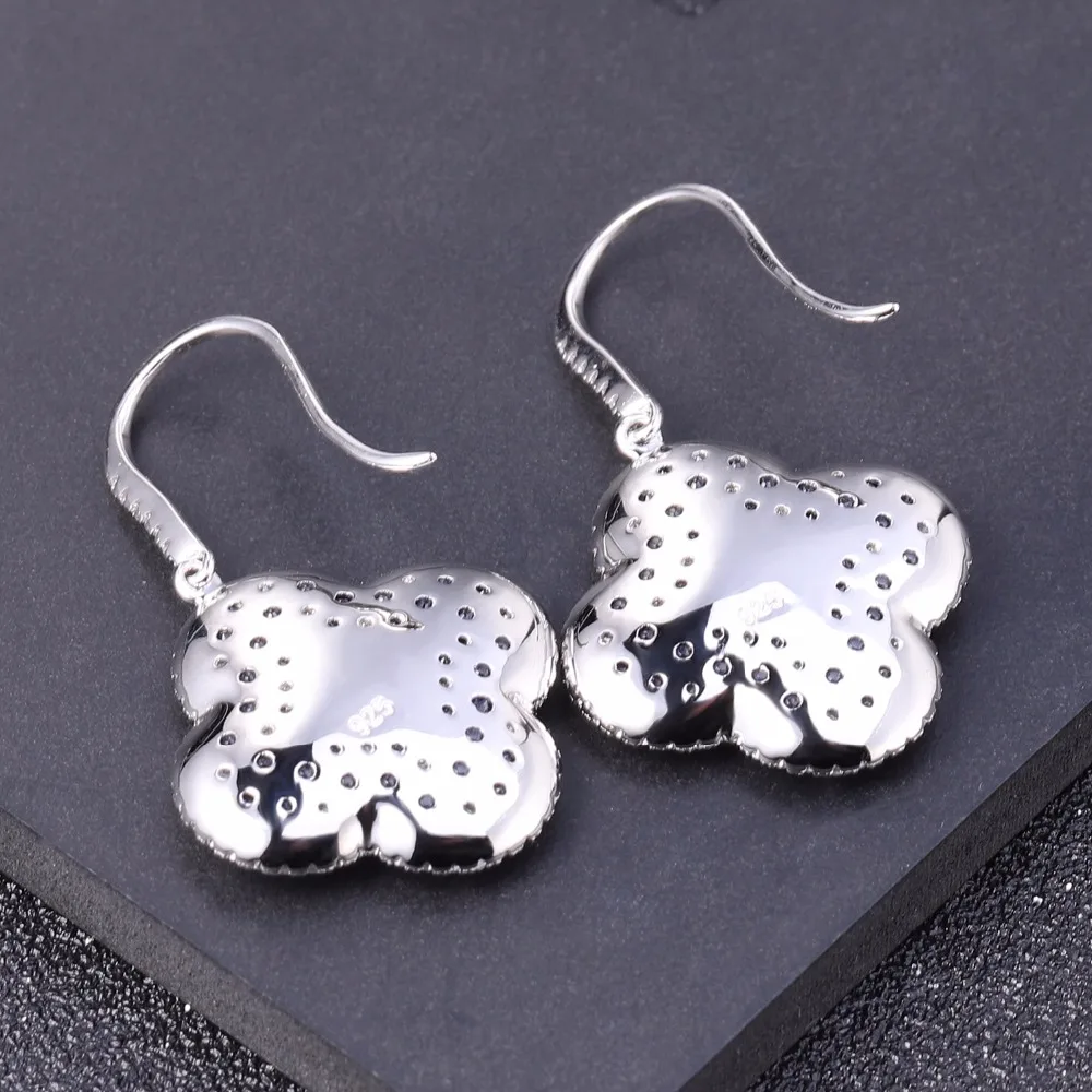 GEM'S BALLET 1.21Ct Natural Flower Amethyst Drop Earrings for Women 925 Sterling Silver Vintage Gemstone Fine Jewelry | Украшения и