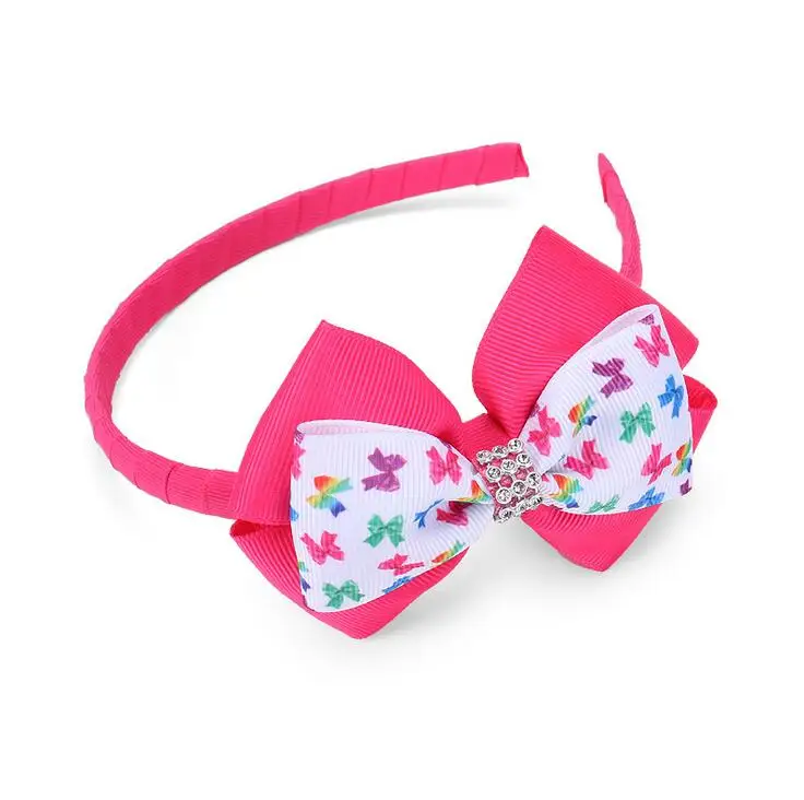 12 шт. Бесплатная доставка лента бабочка Бант Радужная повязка на голову Радужный