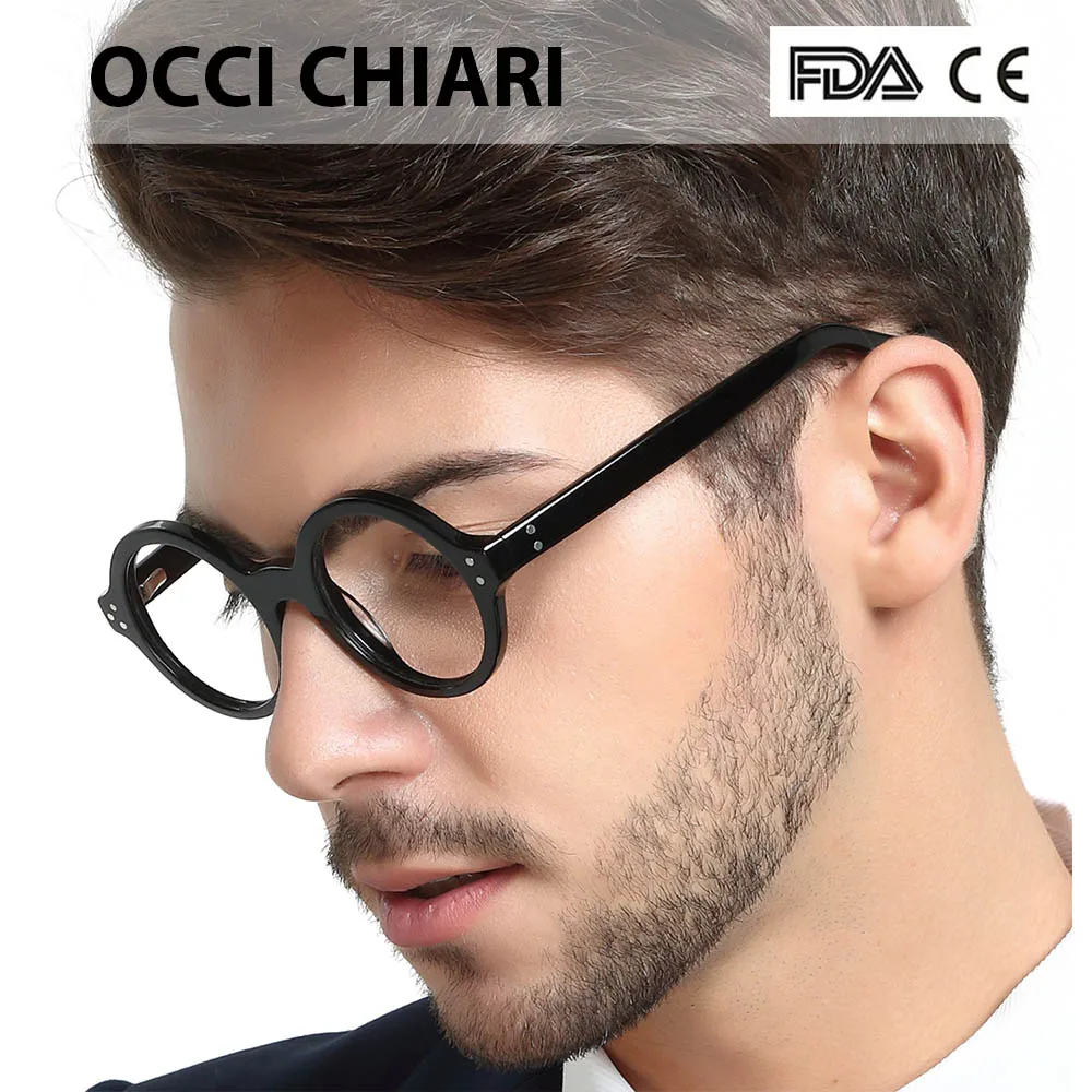 OCCI CHIARI Ретро круглая оправа, фирменный дизайн, рецептурные линзы, медицинские оптические очки, черная оправа для мужчин, Wome CAPPAI