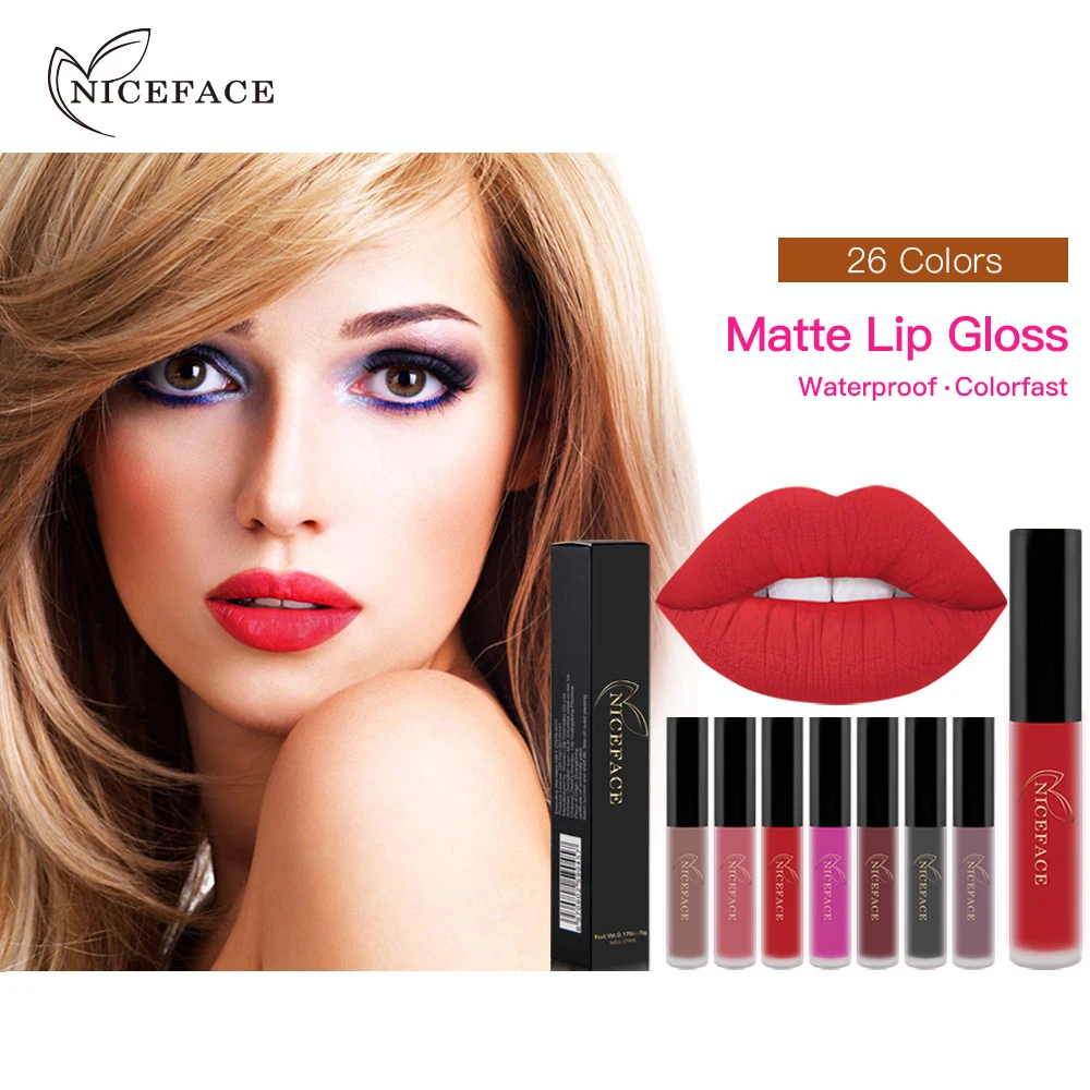 Водостойкая губная помада NICEFACE 1 шт. стойкая Матовая жидкая блеск для губ