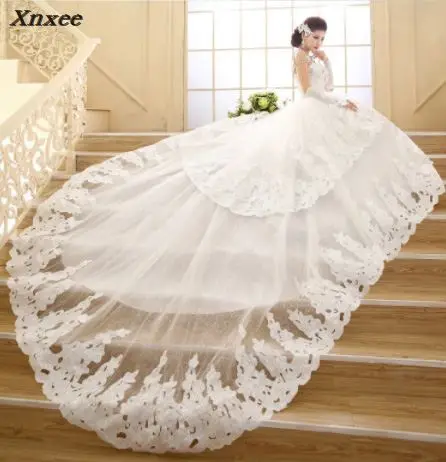 Vestido de Noiva Платья принцессы Наплечная аппликация для женской футболки кружевное милое Пышное Бальное Платье Свадебное платье Robe De Mariee