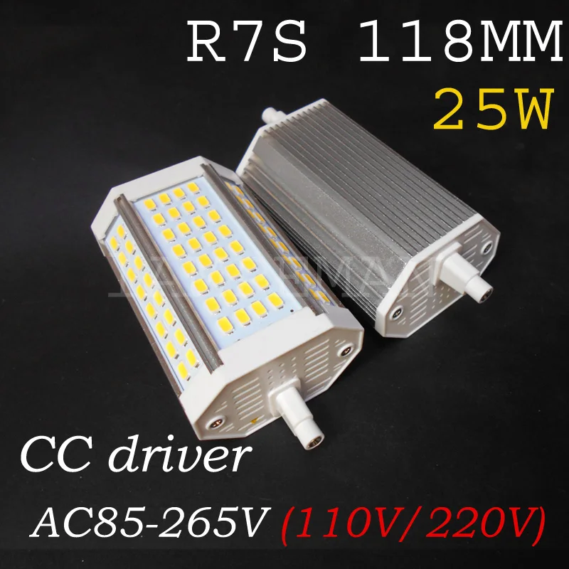 Реальная мощность 25 Вт R7S 118 мм Светодиодная лампа светильник без вентилятора