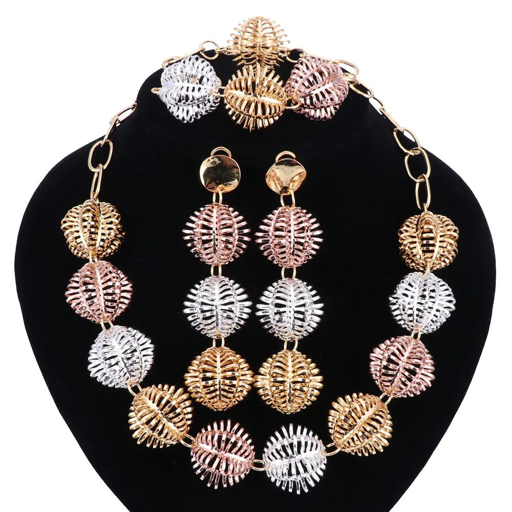 Женский комплект из колье серёг браслета и кольца|jewelry sets for women|party jewelry setjewelry |