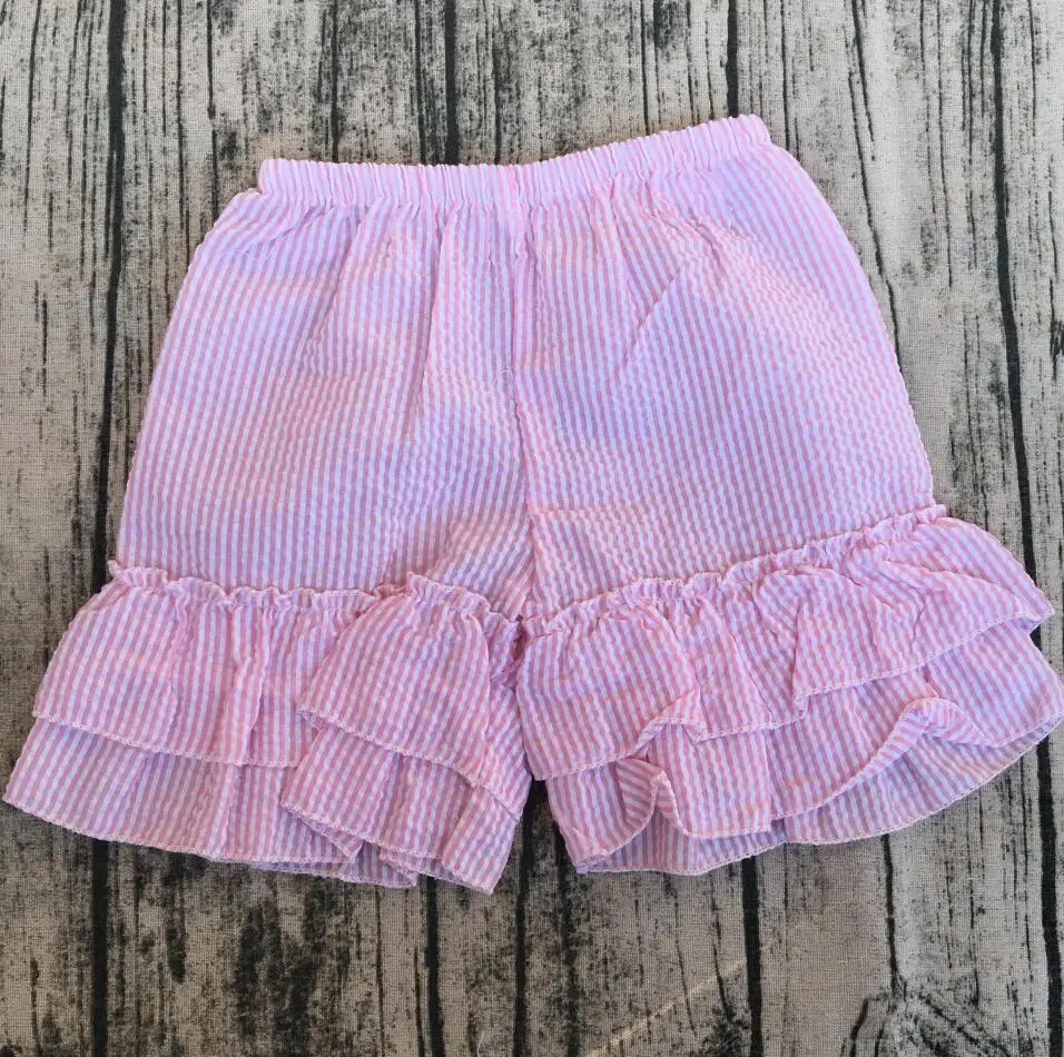 Модные детские шорты summber с оборками seersucker для девочек двойные шорты|ruffle shorts|shorts