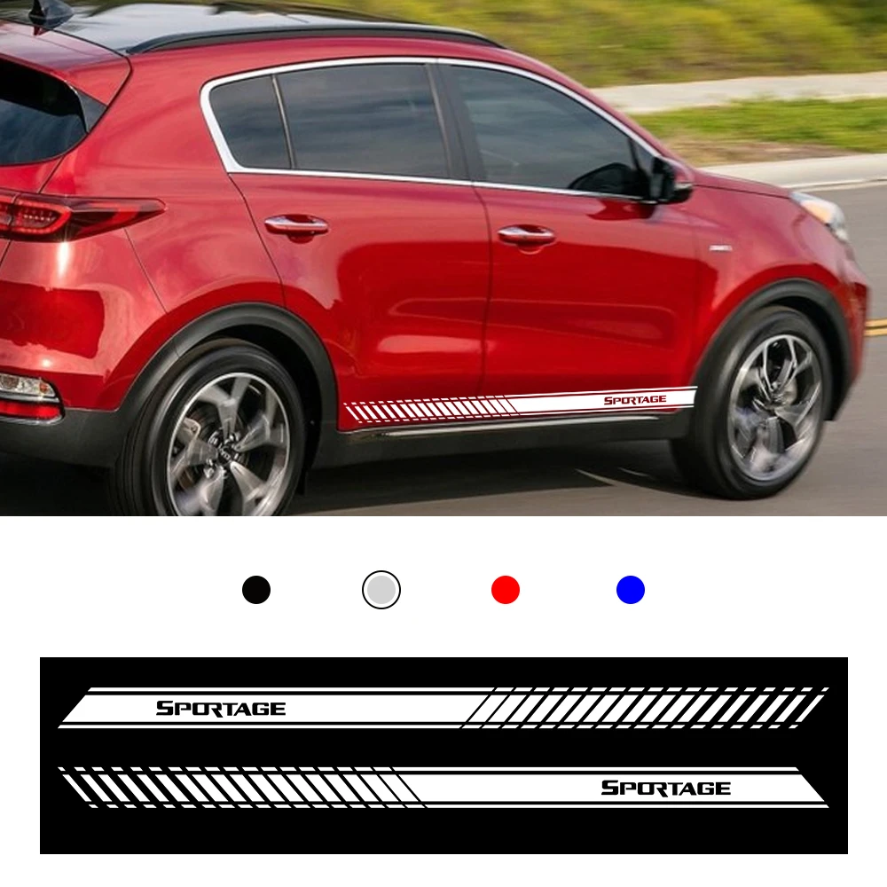 Для Kia Ceed Forte Soul Stonic Sportage Cerato Rio Sedan Niro автомобильные гоночные наклейки полосы обертывания тела графика автомобиля Стайлинг 1 пара