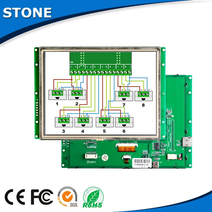 

STONE 7 Inch UART HMI Smart LCD Embedded Touch Display with RS232/RS485/TTL/USB Interface & Controller & Touch Screen