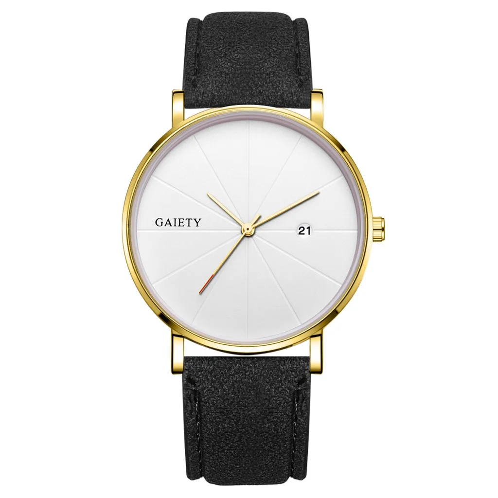 

GAIETY Fashion Casual Brand Men Watch Calendar Business Leather Strap Pin Buckle Men's Clock Quartz Wrist Watches reloj hombre