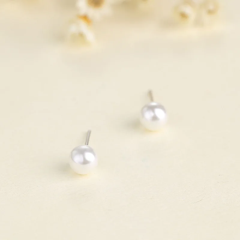 Женские жемчужные серьги пусеты Martick элегантные из серебра 925 пробы 6 мм/8 мм для