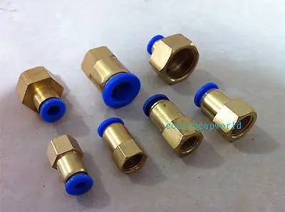 

10pcs 8mm to 3/8" Pneumatic Connectors Female straight one-touch fittings BSPT