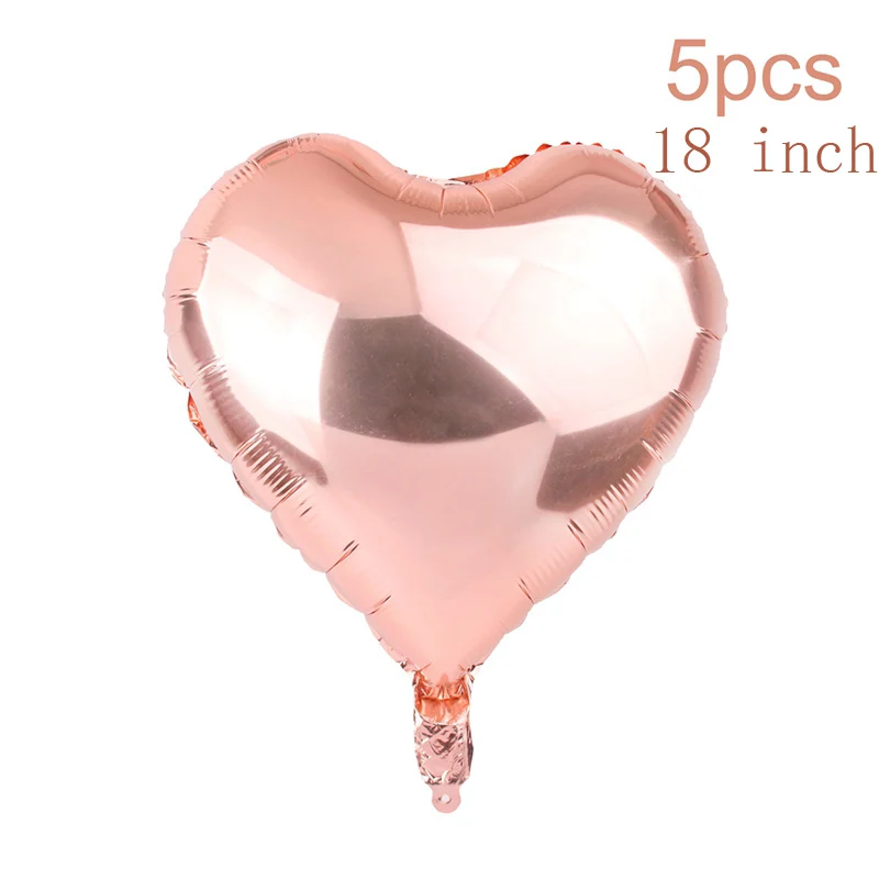 rose gold heart Huiran шар с цифрами шар цвета розового золота с днем рождения Декор для детей и взрослых балон на день рождения Свадебные вечеринки - Цвет: rose gold heart