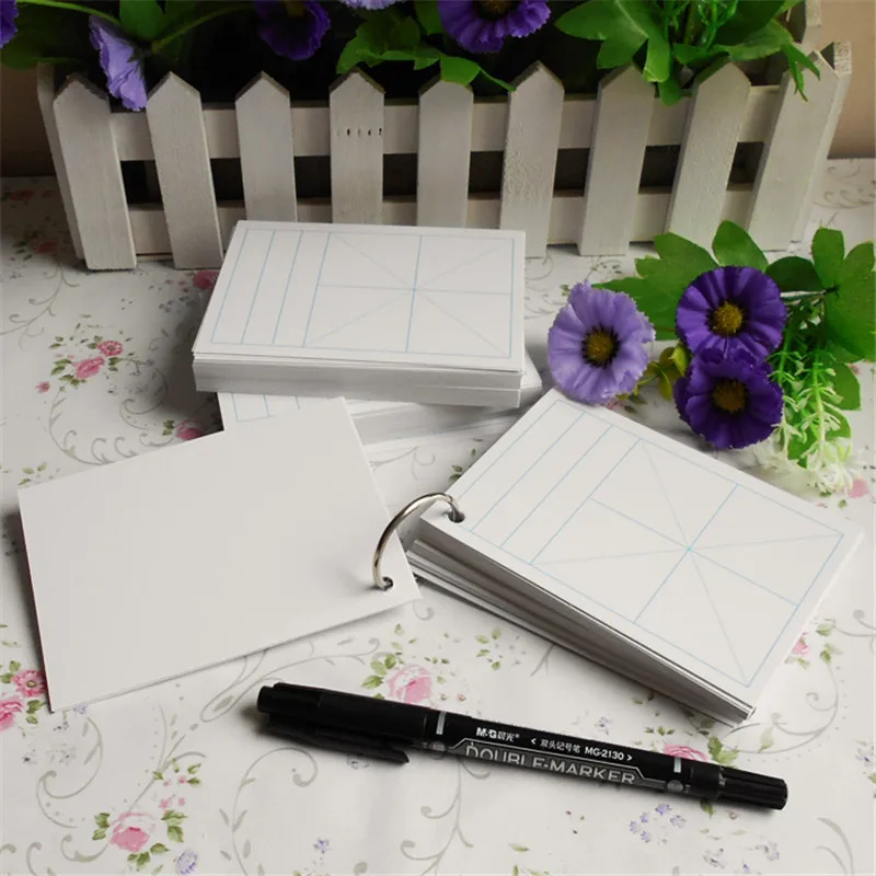 Белая пустая сетка для риса портативная записная книжка письма pinyin китайские