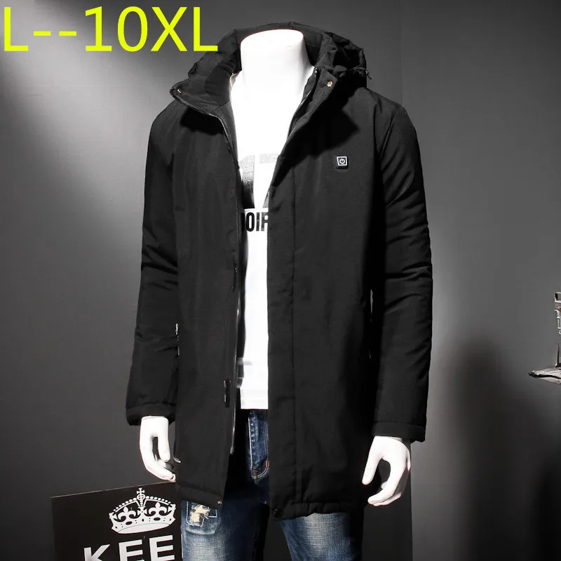 

Большие размеры 10XL 8XL 9XL 6XL 5XL 4XL 2018 зимняя мужская куртка на молнии Зимняя хлопковая одежда с электрическим подогревом сохраняющая тепло шапк...