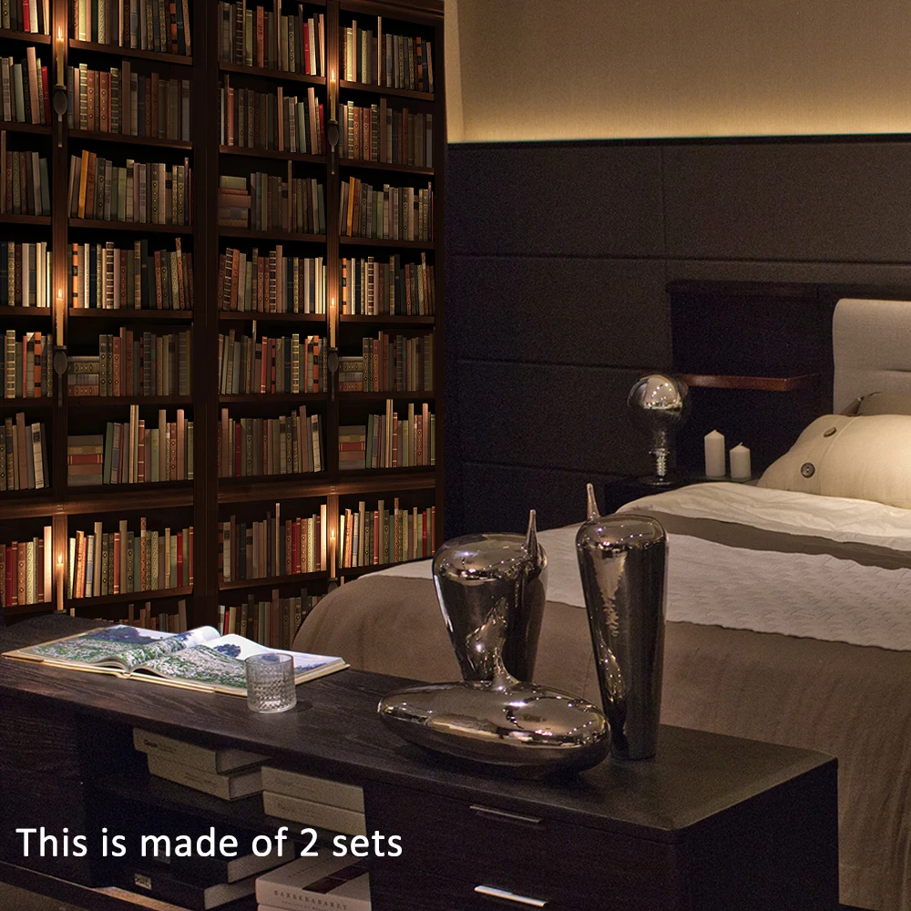 3D настенная наклейка, винтажный книжный шкаф, деревянные двери, обои для гостиной, спальни, кабинета, украшения для дома, водостойкая Наклейка на стену