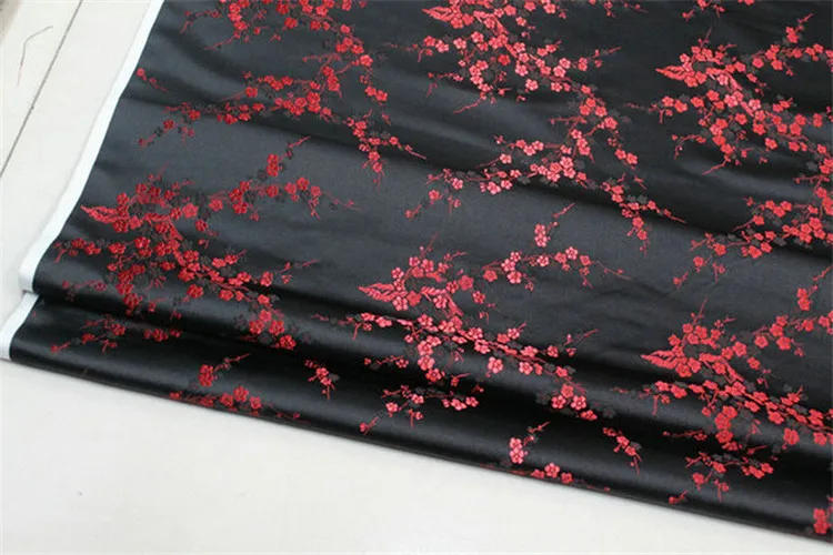 CF61 1 ярд китайский цветок сливы шелковая парча ткань Cheongsam одежда костюмы DIY Ткань для шитья кушион покрывало ткань