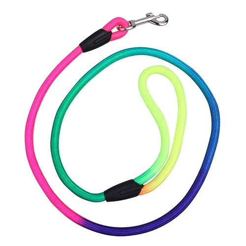 Плетеный Нейлоновый ремень радужного цвета поводок для собак круглые поводки