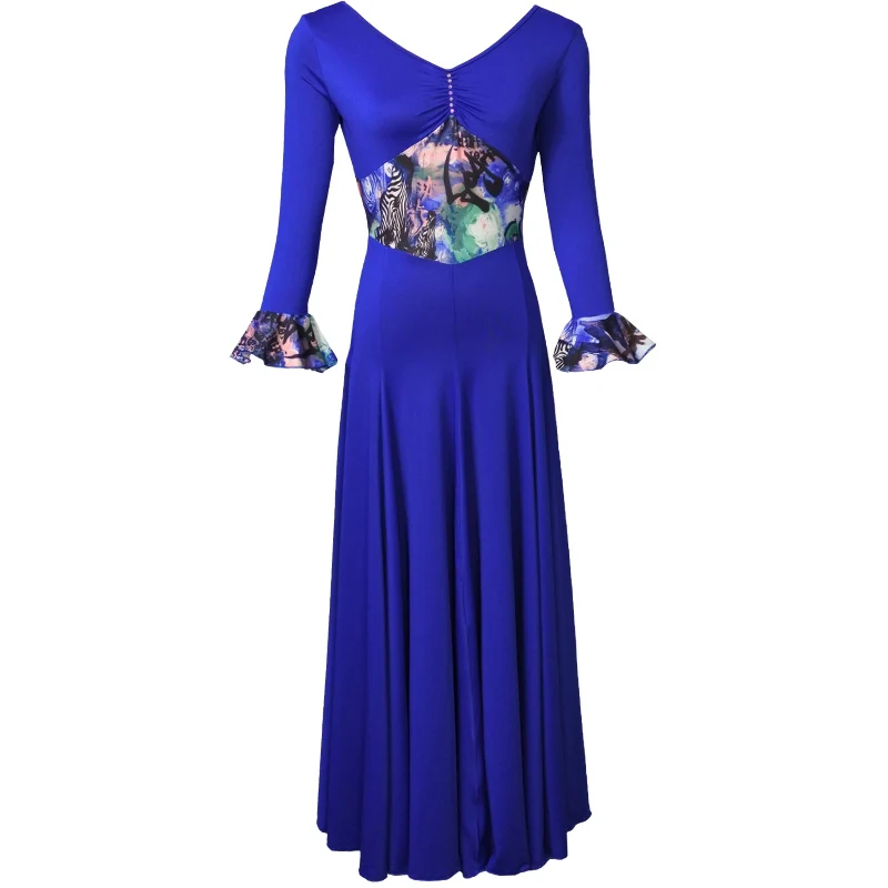 Женское платье для бальных танцев черное синее красное S XXL|Бальные танцы| |