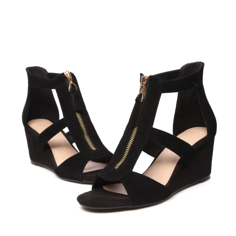 TWISEE замши пальца ноги щели дамы женская обувь сандалии мода лето Классика Клинья