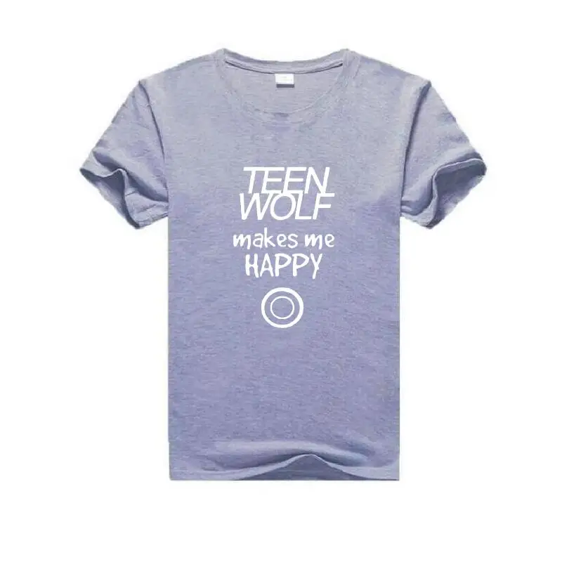 Хипстерская смешная женская футболка Teen Wolf делает меня счастливым хлопковые