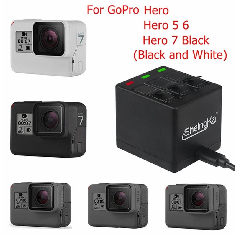 Зарядное устройство ShelngKa 3 слота для карт зарядное с аккумулятором 501 Hero5 GoPro 2018 Hero