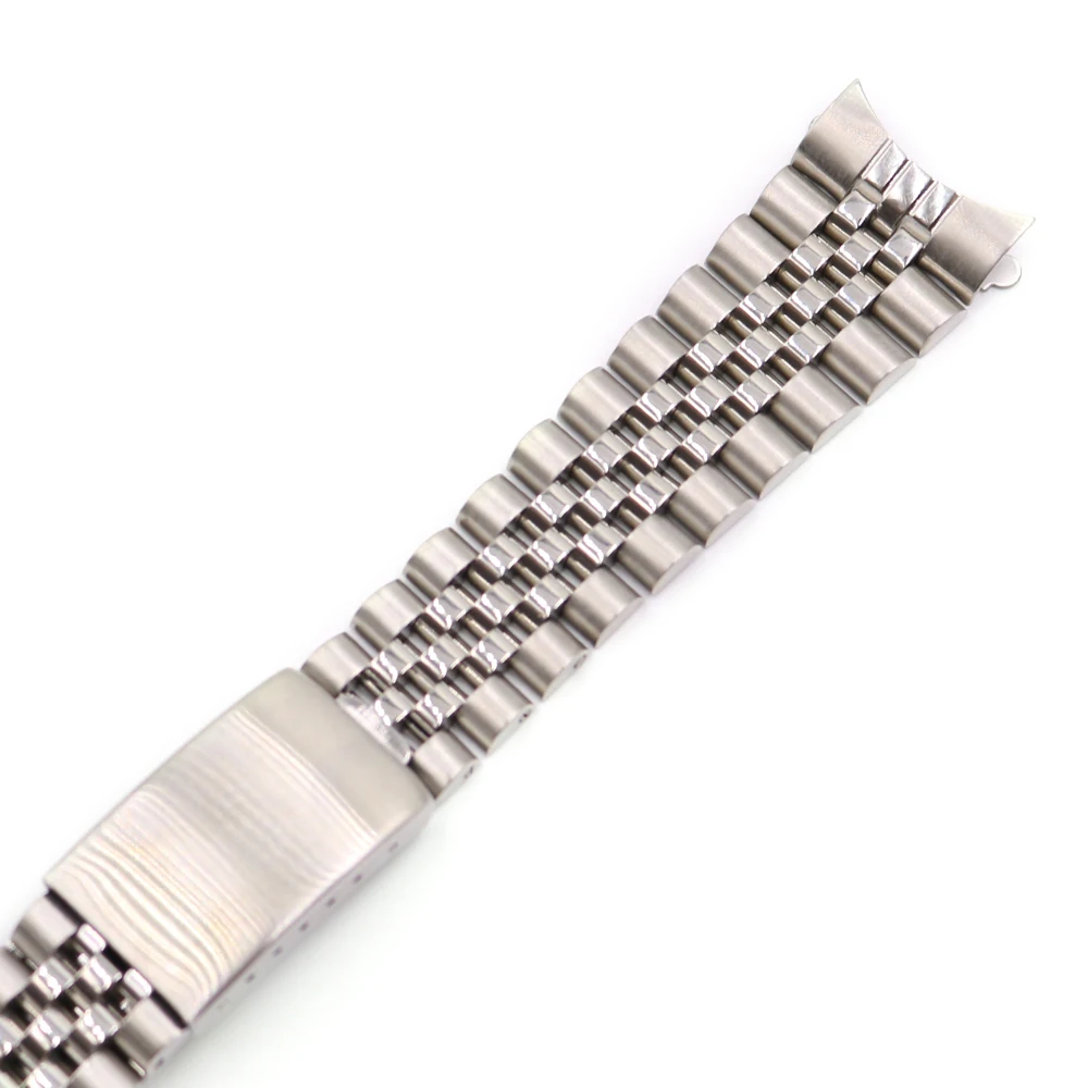 CARLYWET 13 17 19 20 22mm Hollow Curved End Solid Screw Links Silver 316L stainless Steel Replacement Watch Band Strap Bracelet