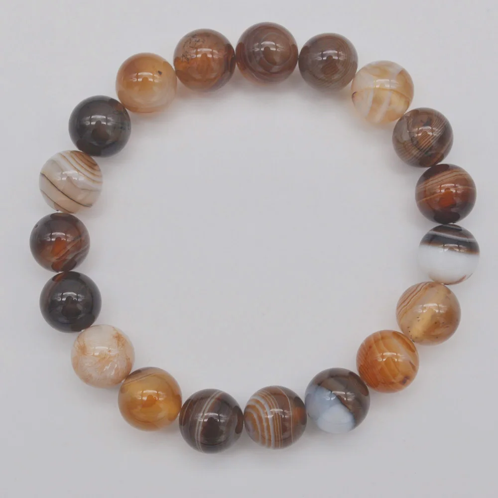 10 мм коричневые вены carnelian, круглые бусины браслет стрейч-бижутерия для женщин подарок 8 дюймов G252