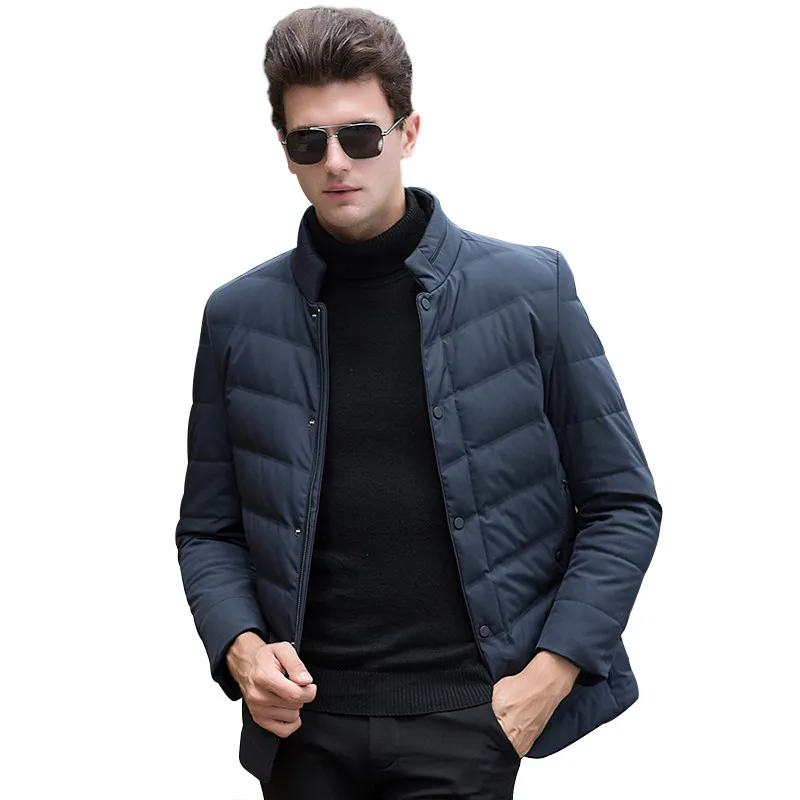 2017 White Duck Down Men's Winter Jacket Ultralight Casual Outerwear Snow Warm Stand Collar Brand Coat Hornor Shiny | Мужская одежда