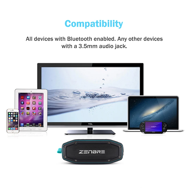 Bluetooth колонки V4.1 ZENBRE D6 10 Вт Портативный с IPX6 Водонепроницаемый противоударный до