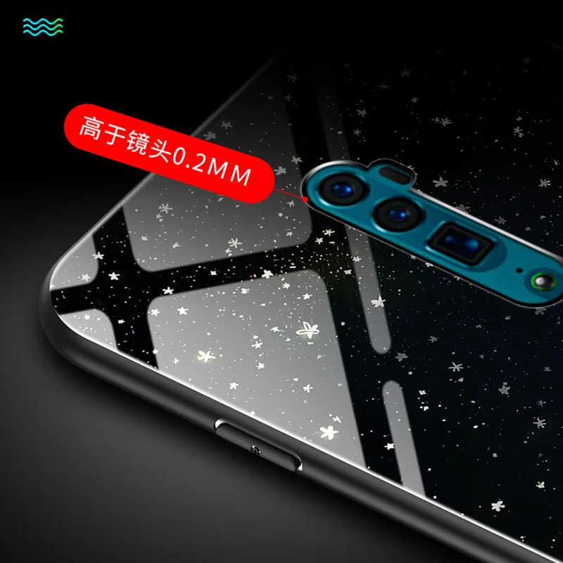 Чехол в виде светящегося стекла для OPPO Reno 10x Zoom Reno Z закаленное стекло задняя крышка для OPPO A9 A9X F11 R19 ночной блеск чехол для телефона Coque