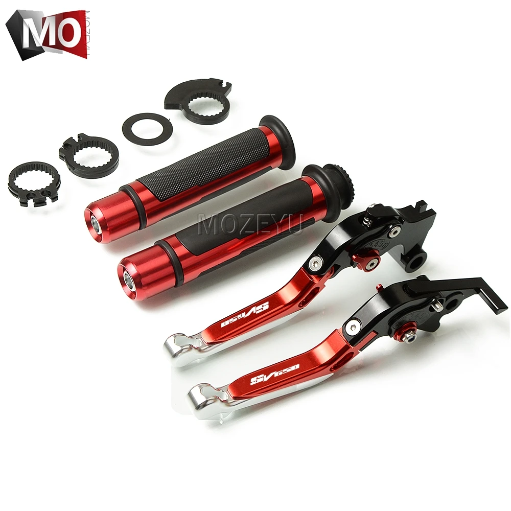 Black Red Silver Мотоцикл с ЧПУ регулируемые складные тормозные рычаги сцепления Руль рукоятки набор для Suzuki SV650/S SV 650 S SV650S 1999-2009 - Цвет: Black Red Silver