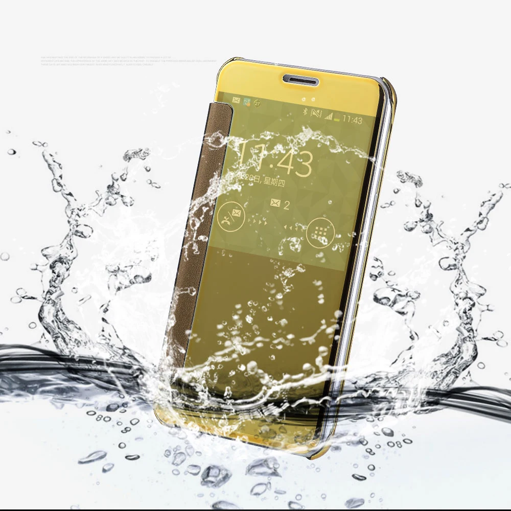 Зеркальная поверхность Чехол С Откидывающейся Крышкой для Samsung Galaxy J1 J3 J5 J7 A3 A5 A7 A8