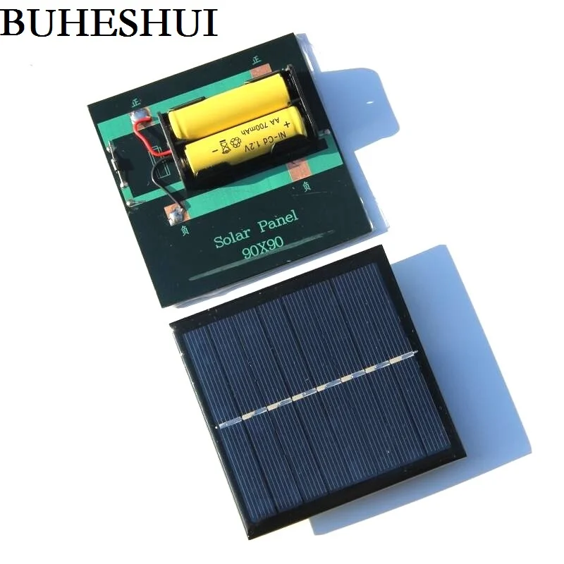 BUHESHUI 1 Вт солнечная панель с основанием для батареи AA 4 в батарея 2 2xAA