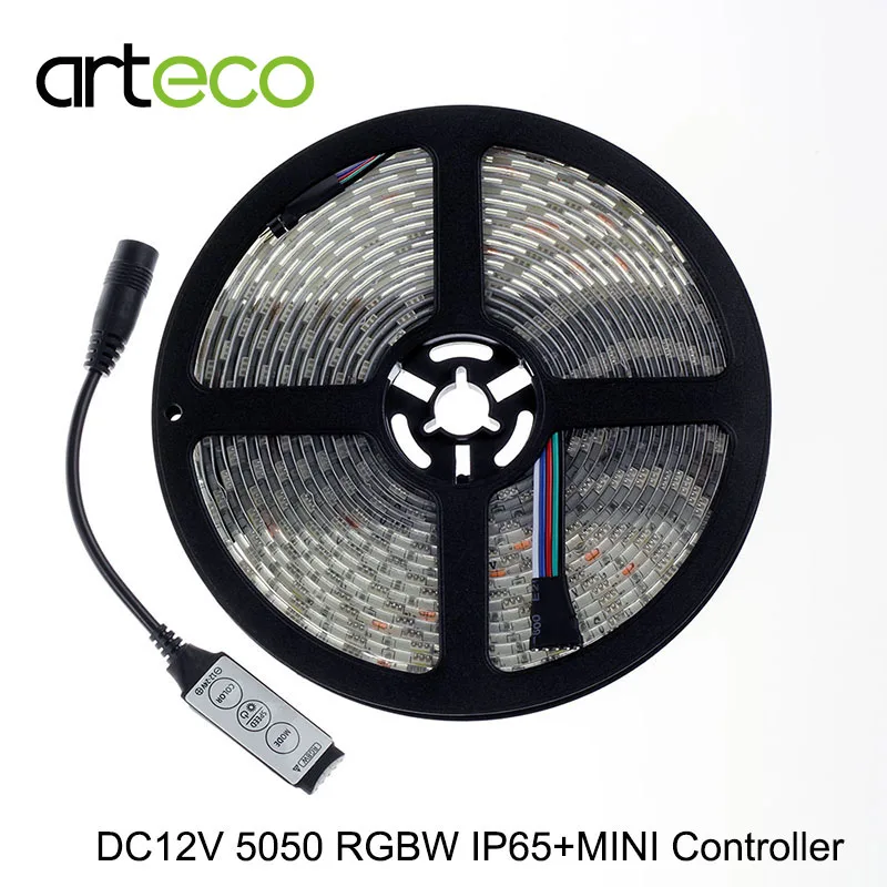 DC12V светодиодный полосы 5050 RGBW/RGBWW с мини 3Key RGBW контроллер 5PIN гибкие света RGB W/WW|5050 led