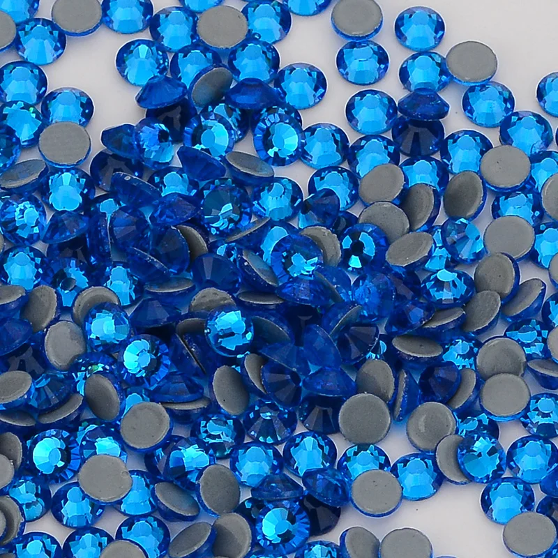 Высококачественные Стразы CapriBlue с плоской задней поверхностью стеклянные стразы