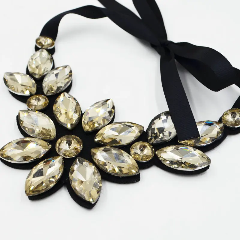 2017 модное ожерелье с кристаллом женское подвеской в виде цветка кристаллами