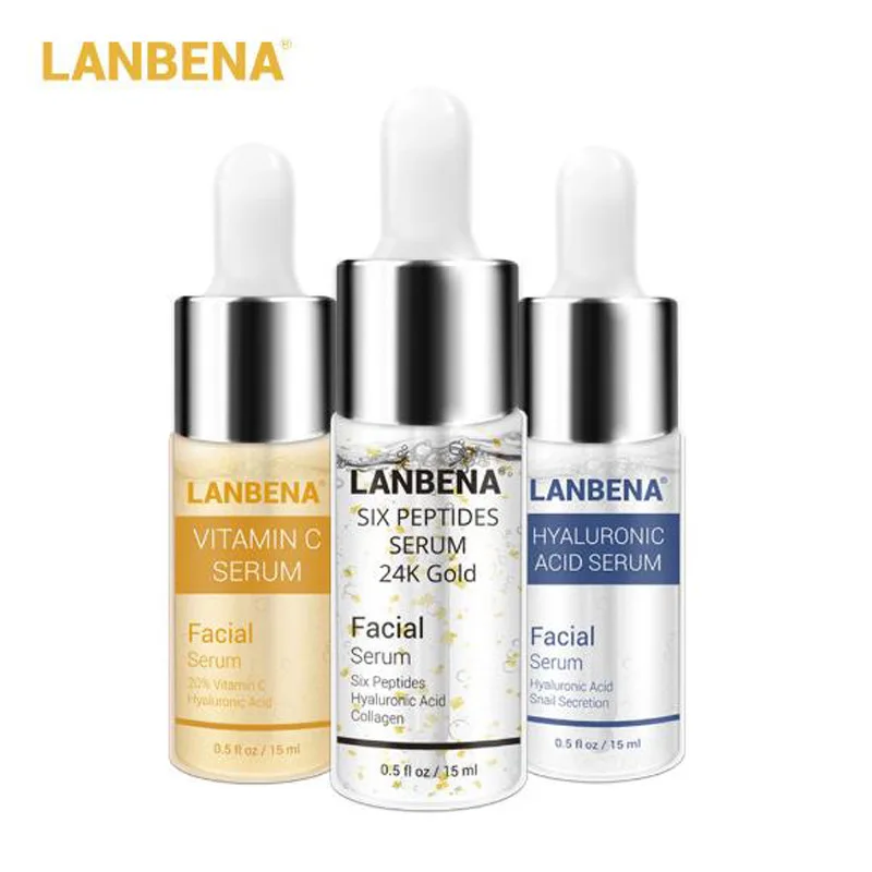LANBENA Сыворотка для лица Витамин С шесть пептидов 24 К золото Гиалуроновая кислота